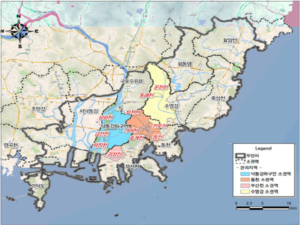 환경부, 비점오염원 관리지역 고시… 동천·온천천 등 11개 소유역 지정